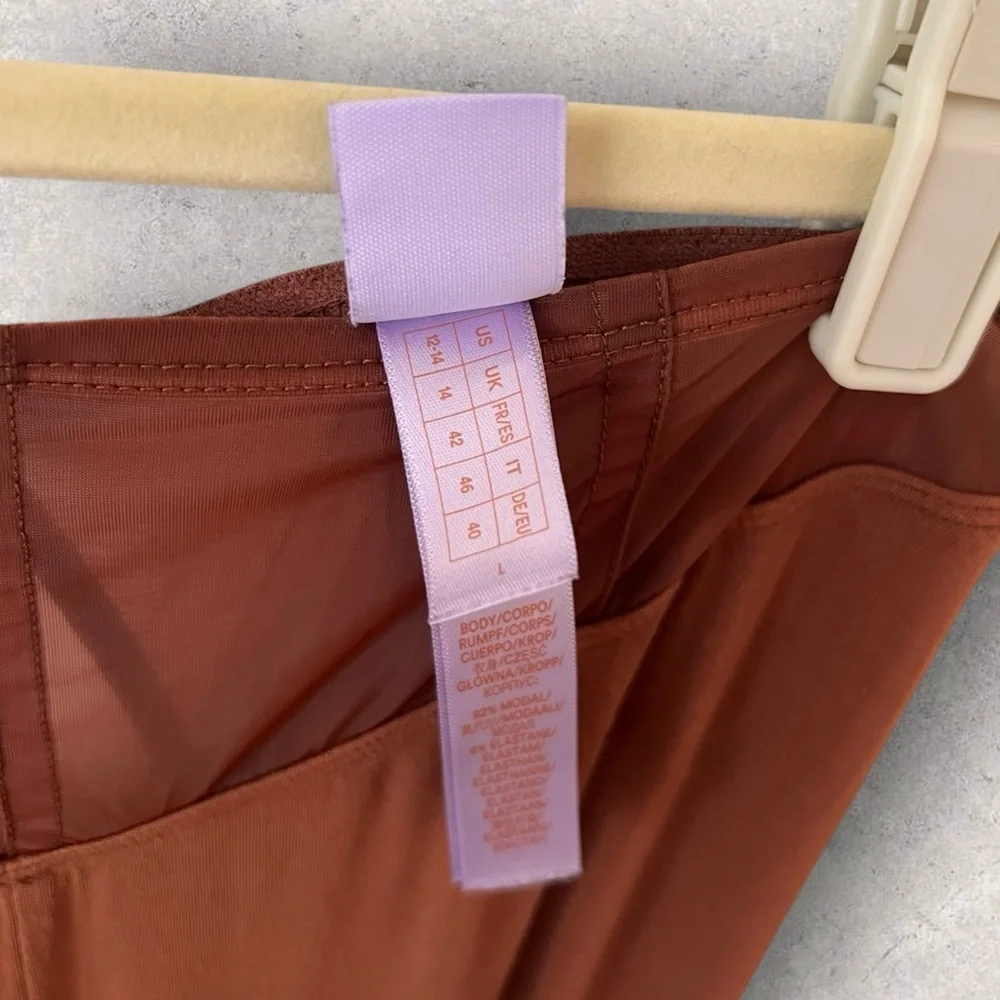 Savage X Fenty Aqua Hour Wide Leg Pant Cookie Brown Size L